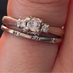 .15 CT diamond wedding set 10K/14K white gold